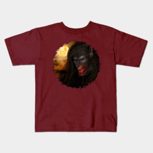 Werewolf Autumn Moon Kids T-Shirt